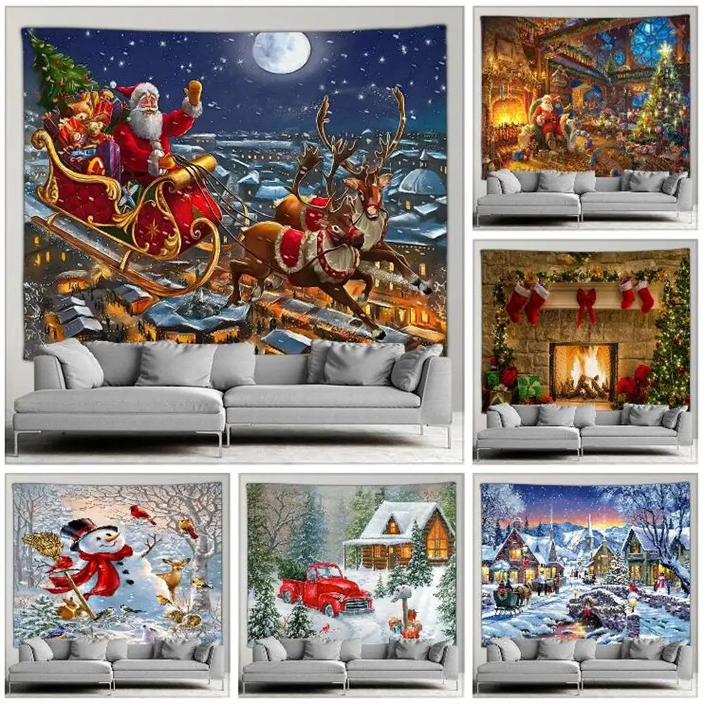 

Christmas Snowman TapestryNew Year Tapestry Hanging Home Decor Background Cloth Hot Sale Tapestry Painting Home Decor Wall Decor