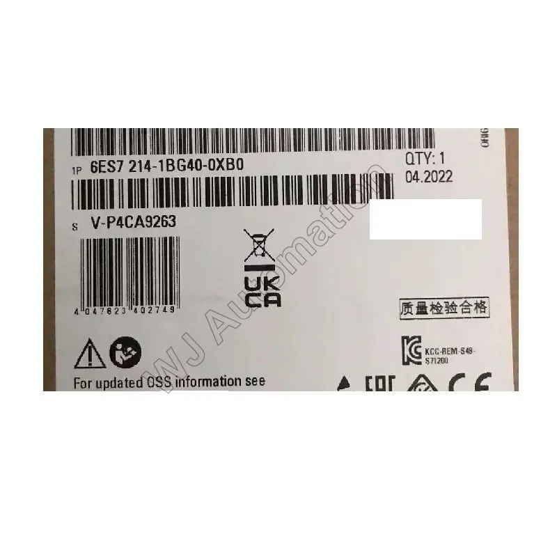 S7-1200 1214C Compact CPU 6ES7214-1BG40-0XB0 AC/DC/relay On-board I/O 14 24V DC digital inputs 10 DO Relay 2A 2 AI 0-10V DC
S7-1200 1214C Compact CPU 6ES7214-1BG40-0XB0 AC/DC/relay On-board I/O 14 24V DC digital inputs 10 DO Relay 2A 2 AI 0-10V DC