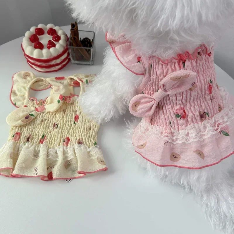 Dogs Clothing Cat Ruffle Flutter Sleeve Lace Dress Dog Clothes Kawaii Chiffon Strawberries Small Korean Fashion Summer Pet Items
Dogs Clothing Cat Ruffle Flutter Sleeve Lace Dress Dog Clothes Kawaii Chiffon Strawberries Small Korean Fashion Summer Pet Items