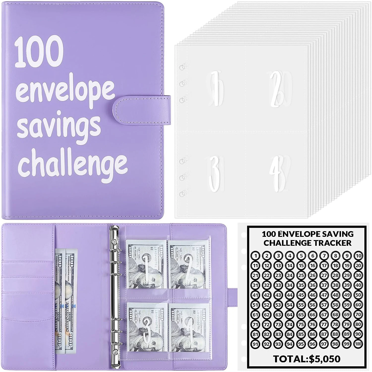 Savings Challenges 100 Envelope Challenge Binder Easy and Fun Way to Save $5,050 Binder without Cash Envelopes
Savings Challenges 100 Envelope Challenge Binder Easy and Fun Way to Save $5,050 Binder without Cash Envelopes