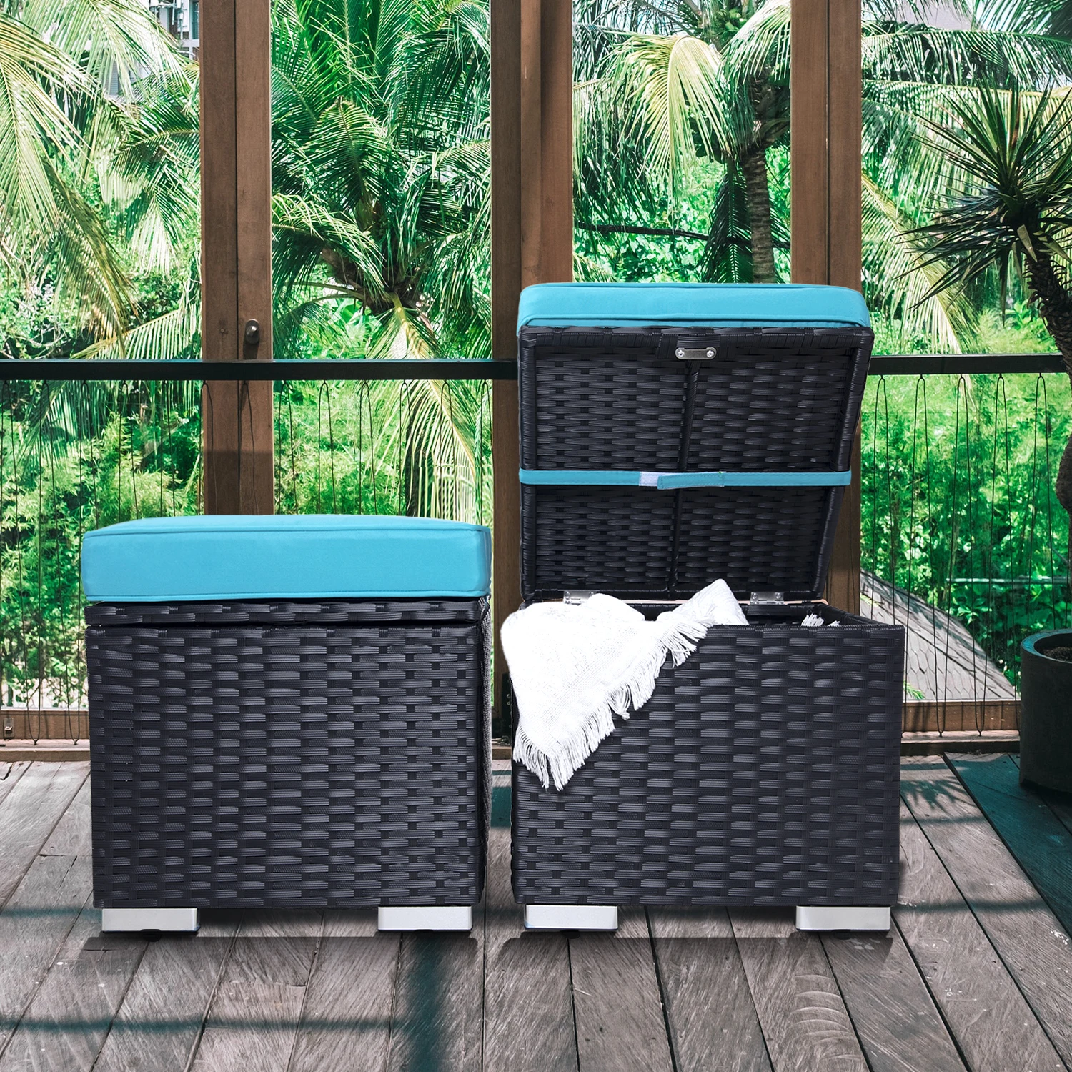 FootStoolwithStorage AllWeatherOutdoorOttomans forPatio MultifunctionalWaterproof Footstool OttomanwithRemovable Cushion
FootStoolwithStorage AllWeatherOutdoorOttomans forPatio MultifunctionalWaterproof Footstool OttomanwithRemovable Cushion