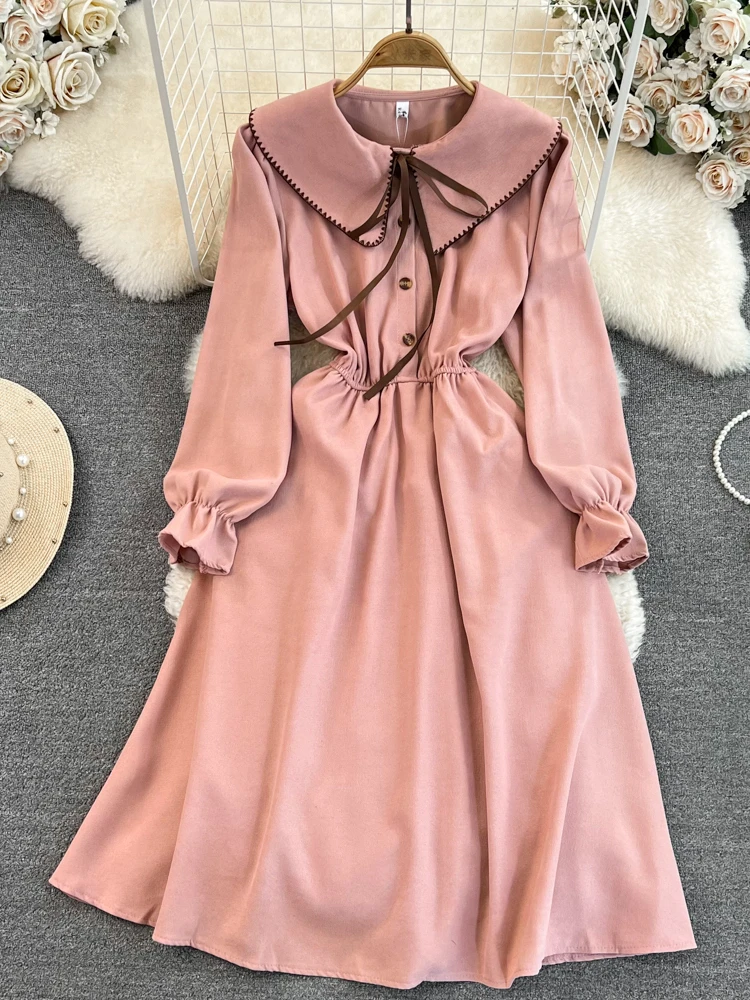 FMFSSOM New Casual Spring Summer Solid Slim Button Lady Dress A Line Turndown Collar Chiffon Pullover Mid-CAlf Women Dresses
FMFSSOM New Casual Spring Summer Solid Slim Button Lady Dress A Line Turndown Collar Chiffon Pullover Mid-CAlf Women Dresses