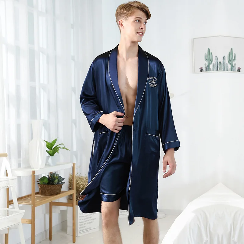 Ice Silk Silk pajamas summer men's nightgown pajama pants home clothes two-piece suit
Ice Silk Silk pajamas summer men's nightgown pajama pants home clothes two-piece suit