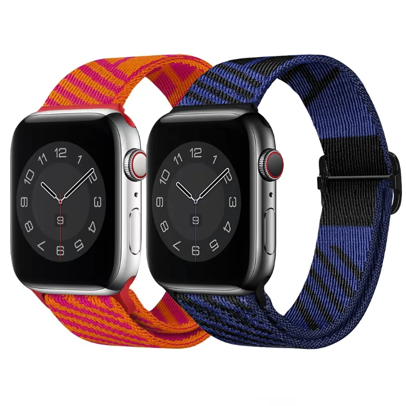 

Adjustable nylon loop strap For Apple watch UItr 8 7 49mm 45mm 41mm 6 5 4 SE 44mm 40mm Soft Wearable Wristband For iwatch 3 42mm