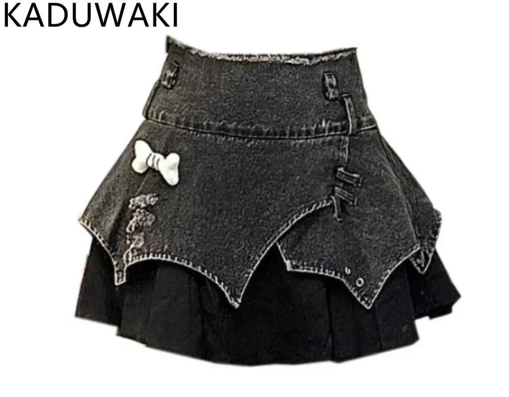 Sexy Streetwear Y2k Patchwork Skirt Denim Summer Korean Chic High Waist Vintage Mini Skirts Women Punk E Girl Harajuku Outfits
Sexy Streetwear Y2k Patchwork Skirt Denim Summer Korean Chic High Waist Vintage Mini Skirts Women Punk E Girl Harajuku Outfits