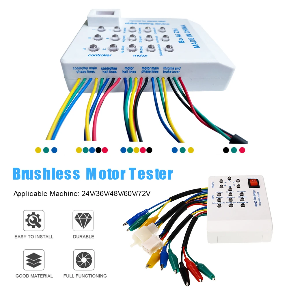Electric Car E-bike Scooter Brushless Tester Scooter Cycling Parts 24V/36V/48V/60V/72V Portable High Performance Universal
Electric Car E-bike Scooter Brushless Tester Scooter Cycling Parts 24V/36V/48V/60V/72V Portable High Performance Universal