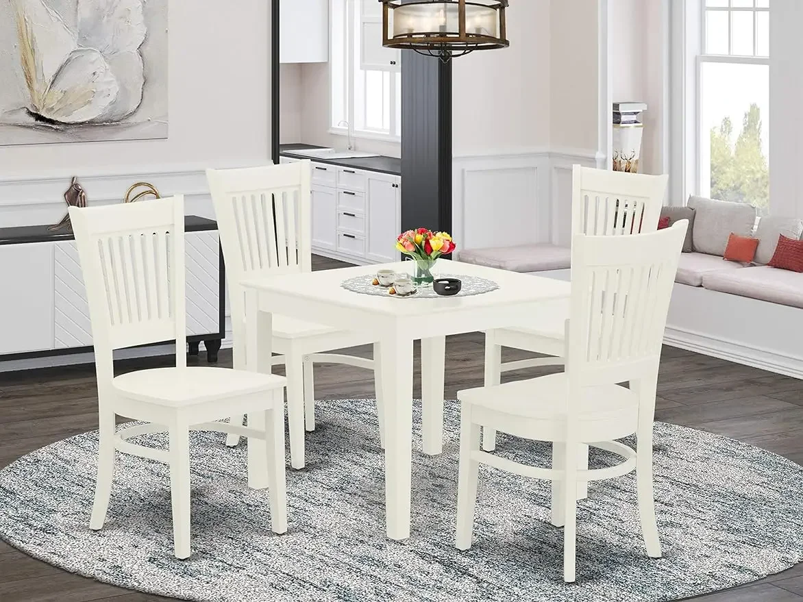 East West Furniture OXVA5-LWH-W, обеденный набор из 5 предметов включает квадратный стол из массива дерева и 4 стула для кухни, 36x36 дюймов
East West Furniture OXVA5-LWH-W, обеденный набор из 5 предметов включает квадратный стол из массива дерева и 4 стула для кухни, 36x36 дюймов