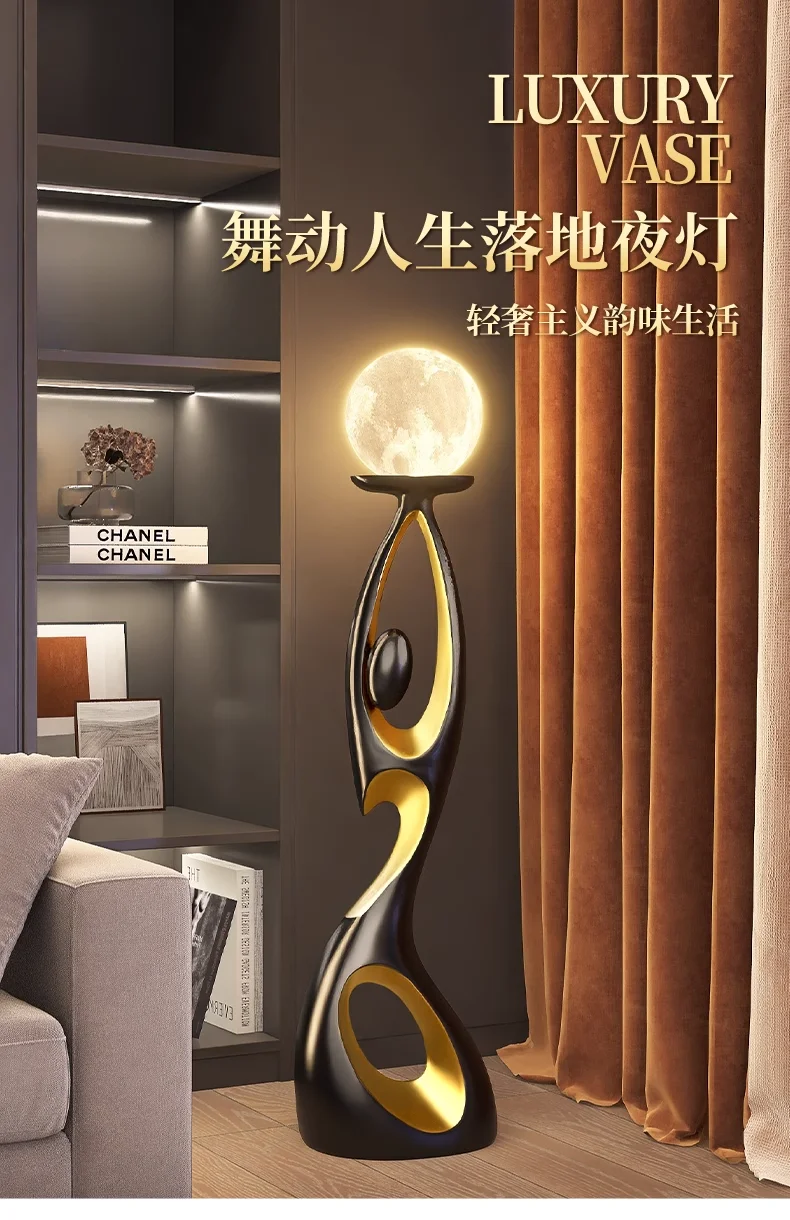 Large Floor Lamp Next To The TV Cabinet in The Living Room Original Art Ornaments Light Luxury High-end Home Decorations Large Floor Lamp Next To The TV Cabinet in The Living Room Original Art Ornaments Light Luxury High-end Home Decorations