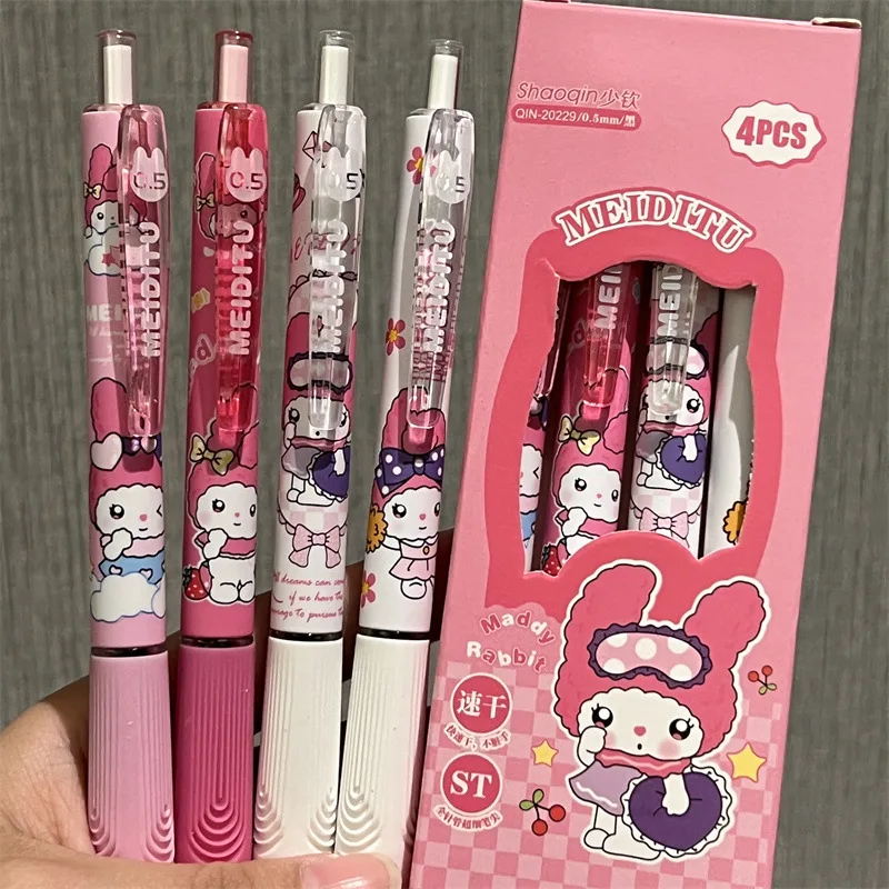 Гелевая ручка Sanrio My Melody, 4 шт., симпатичная мультяшная шариковая ручка, творческая быстросохнущая черная Весенняя ручка для письма с женским сердцем
Гелевая ручка Sanrio My Melody, 4 шт., симпатичная мультяшная шариковая ручка, творческая быстросохнущая черная Весенняя ручка для письма с женским сердцем