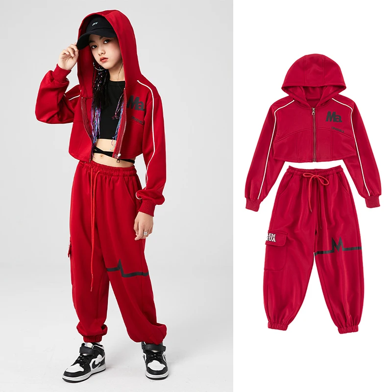 Children Red Street Dance Performance Costume Tracksuits Girls Jazz Dance Practice Wear Kpop Hip Hop Dancing Clothes YS4507
Children Red Street Dance Performance Costume Tracksuits Girls Jazz Dance Practice Wear Kpop Hip Hop Dancing Clothes YS4507