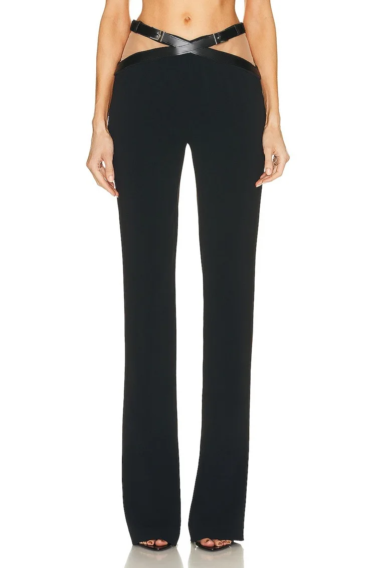 Fashion Classic Trendy Luxury Designer cloth Cross waistband with sexy hollow out and patchwork design Straight pants
Fashion Classic Trendy Luxury Designer cloth Cross waistband with sexy hollow out and patchwork design Straight pants