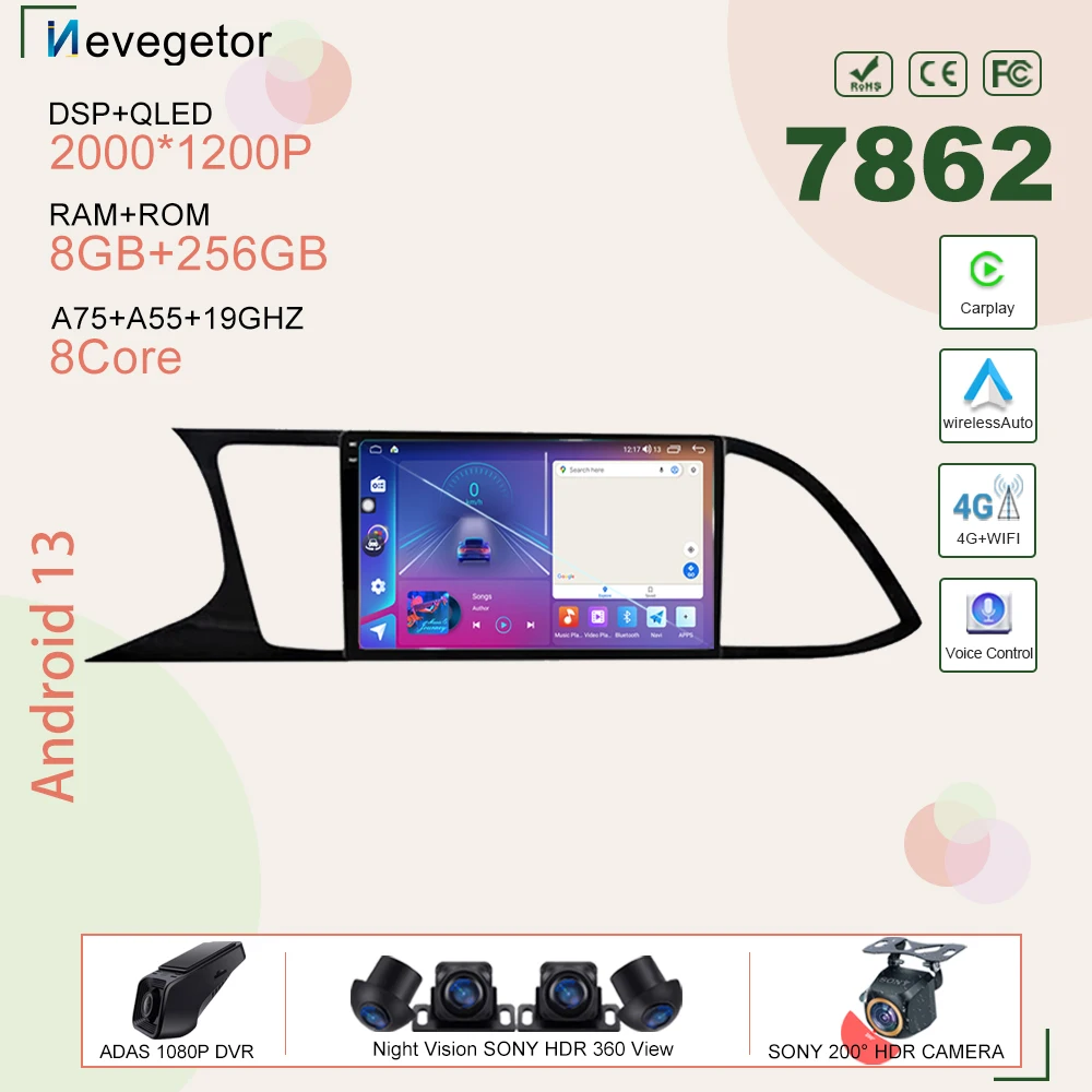 Android 13 Carplay для Seat Leon MK3 2012 2013 2014 2015 2016 - 2018 Авто Радио стерео Мультимедийный плеер GPS навигация 7862 DVD
Android 13 Carplay для Seat Leon MK3 2012 2013 2014 2015 2016 - 2018 Авто Радио стерео Мультимедийный плеер GPS навигация 7862 DVD