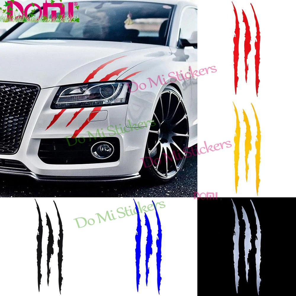 

40*12CM 2PCS Auto Car Sticker Reflective Monster Claw Scratch Stripe Marks Headlight Vinyl Decal Car Stickers Waterproof PVC