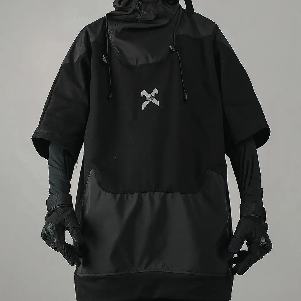Heavy Industry Fashion Brand Short Sleeve T-Shirt Hip Hop Zipper Hooded Splice Drawstring T-Shirt Functional Street Wear
Heavy Industry Fashion Brand Short Sleeve T-Shirt Hip Hop Zipper Hooded Splice Drawstring T-Shirt Functional Street Wear