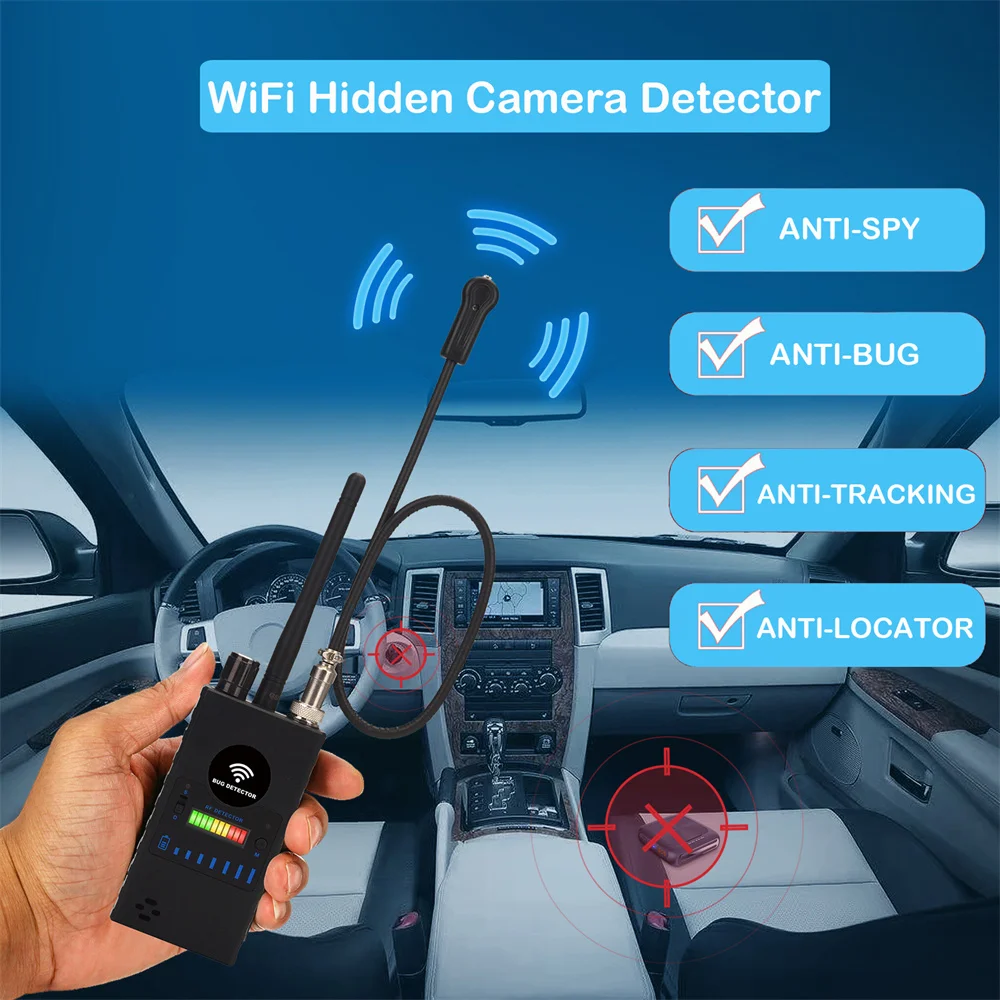 Wireless RF Signal Detector Anti Spy Hidden Camera Detect Wifi GPS Tracker GSM Audio Tracker Device GPS Radar Bug Scanner G328B
Wireless RF Signal Detector Anti Spy Hidden Camera Detect Wifi GPS Tracker GSM Audio Tracker Device GPS Radar Bug Scanner G328B