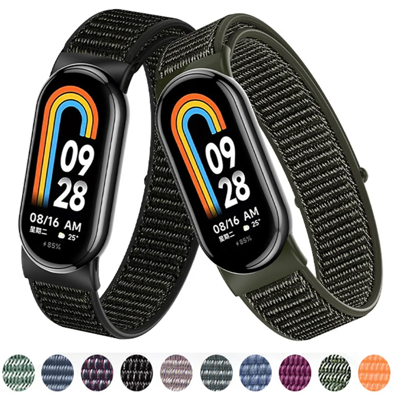 

Nylon Strap For Xiaomi Mi Band 8 Multicolour Bracelet Soft watchband Miband Wristband Sport loop Mi band8 Accessories