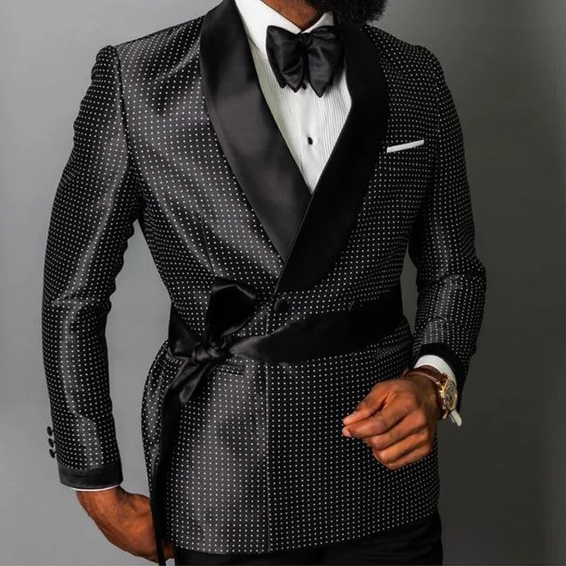 Plaid Dots Men Suits For Wedding Slim Fit Double Breasted Groom Tuxedo 2 Piece Male Jacket With Black Pants Latest Fashion 2023
Plaid Dots Men Suits For Wedding Slim Fit Double Breasted Groom Tuxedo 2 Piece Male Jacket With Black Pants Latest Fashion 2023