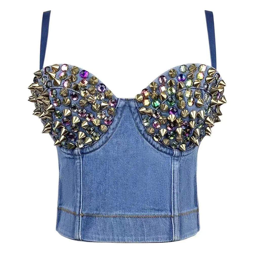Fashion willow Ding Strapless Bra Denim Vest Women Sexy Nightclub Dance Cowboy Camisole Jeans Cropped Top Ropa Mujer y2k tops
Fashion willow Ding Strapless Bra Denim Vest Women Sexy Nightclub Dance Cowboy Camisole Jeans Cropped Top Ropa Mujer y2k tops