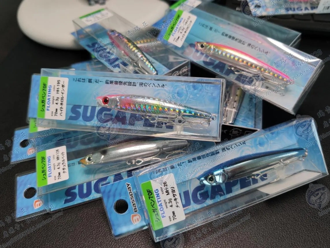 

BASSDAY SUGAPEN 70F Water Pencil Imported From Japan, 4.3g Zigzag Dog Wave Crawling Cross Mouthed Bass Bait