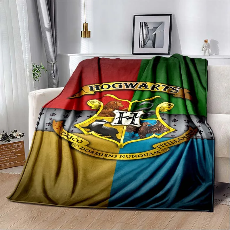 

3D Print School of Witchcraft LOGO Flannel Blanket,Multi-purpose Holiday Gift Blanket Warm And Soft Blankets All Seasons