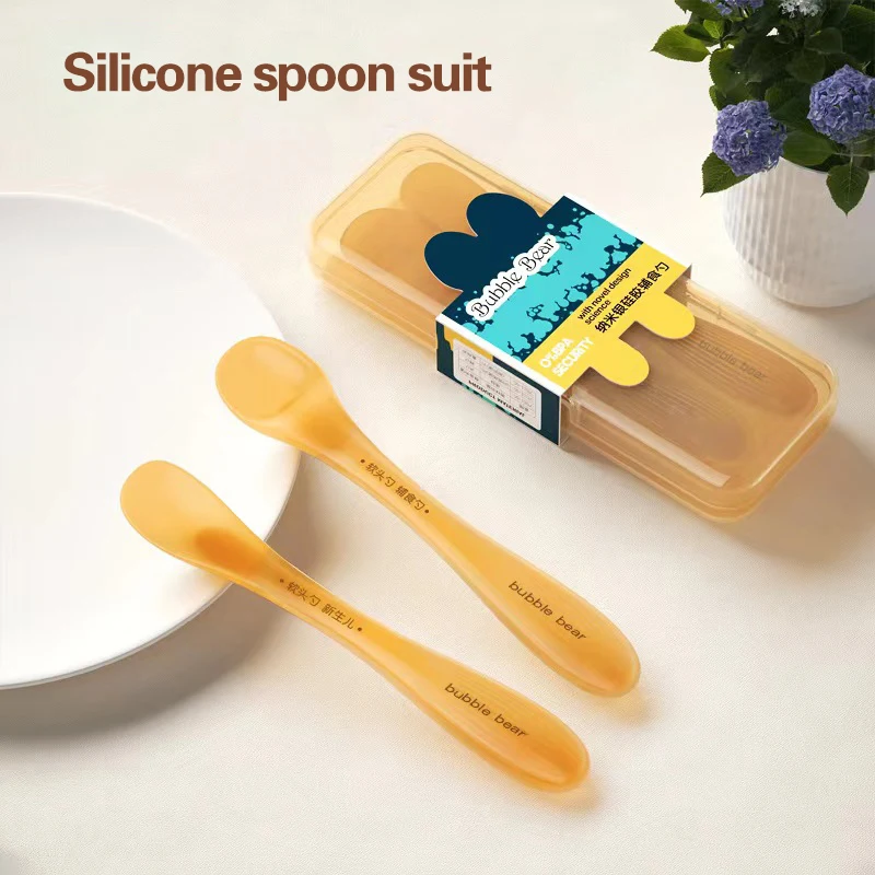 Baby Silicone Spoon Accessories For Eating Ttwo Spoon Set Cutlery For Children Silicone Tableware Kids Feeder for Baby
Baby Silicone Spoon Accessories For Eating Ttwo Spoon Set Cutlery For Children Silicone Tableware Kids Feeder for Baby
