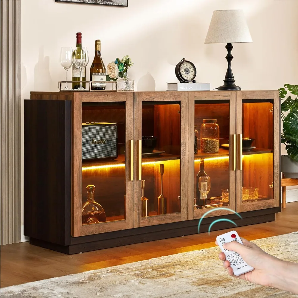 Liquor Bar Cabinet,with Storage,64" Cabinet with Glass Door, Modern Wood Glass-Buffet Cabinet,Bar Cabinet.
Liquor Bar Cabinet,with Storage,64" Cabinet with Glass Door, Modern Wood Glass-Buffet Cabinet,Bar Cabinet.