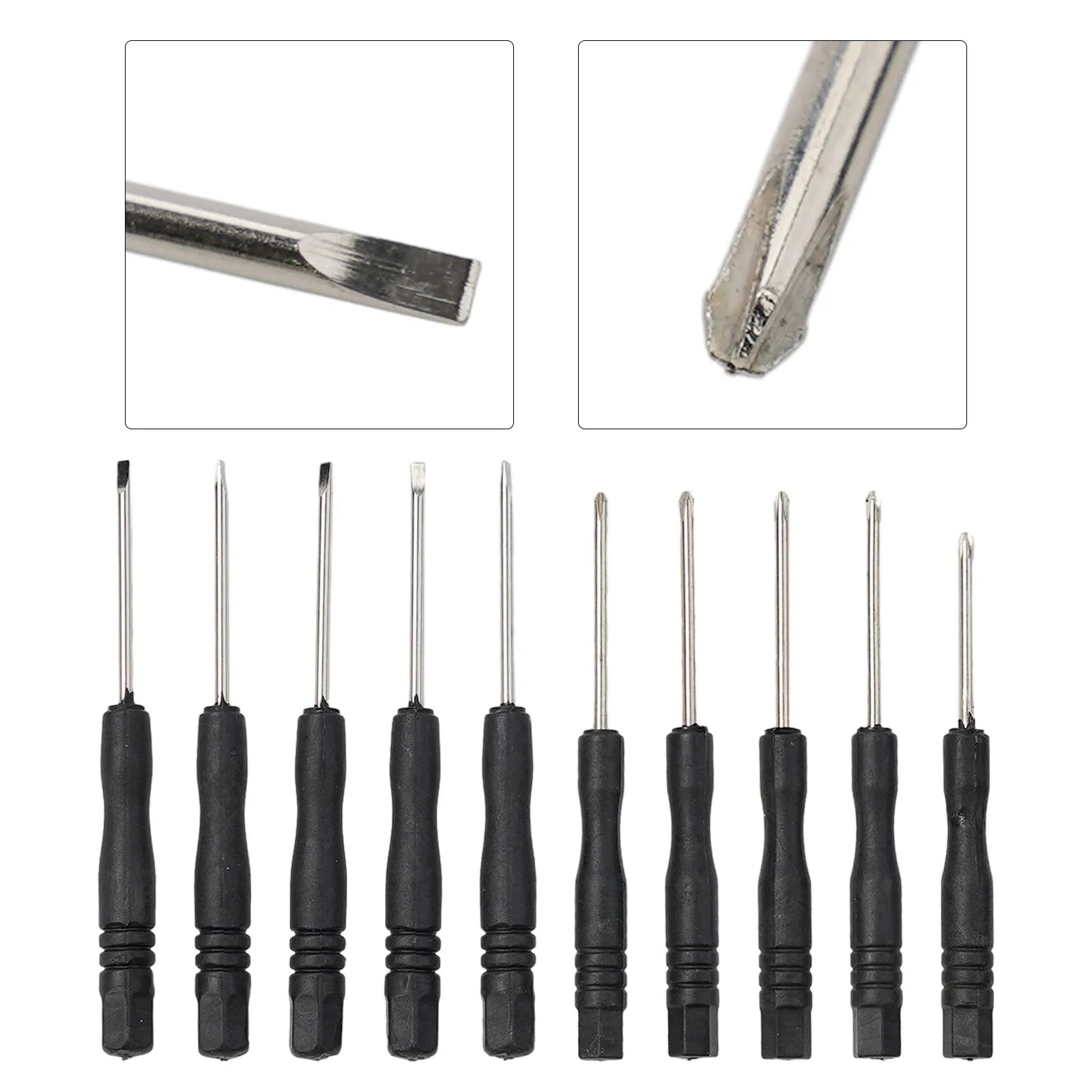 10Pcs 3.22Inch Small Screwdriver Set Repair Tool Slotted Cross Screwdrivers 2mm Non-slip Black Handle Hand Tool
10Pcs 3.22Inch Small Screwdriver Set Repair Tool Slotted Cross Screwdrivers 2mm Non-slip Black Handle Hand Tool