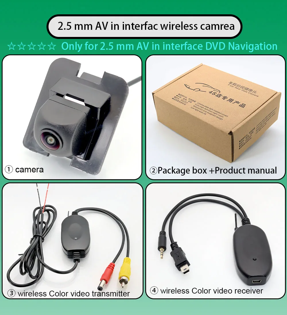 

2.4 Ghz Wireless Rear View Fisheye Camera For Mercedes Benz C E GL S GLK Class W204 W212 W216 W221 Viano Vito S600 S550 S500