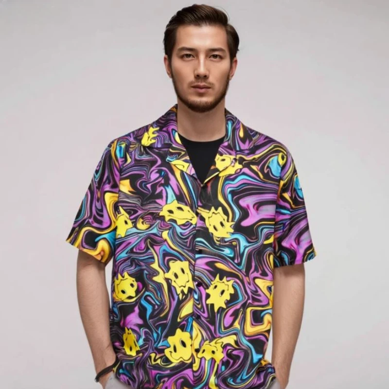 Summer New Men's Hawaiian Cartoon Graffiti Smile Pattern Printing Shirts Beach Loose Tops Fashion Streetwear Blouse Clothing
Summer New Men's Hawaiian Cartoon Graffiti Smile Pattern Printing Shirts Beach Loose Tops Fashion Streetwear Blouse Clothing