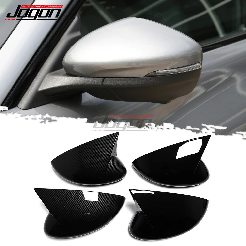 

2 Pcs For Ford Mustang Mach-E Mach E 2021 2022.Car OX Horn Wing Mirror Cover Side Rearview Mirror Cap Shell Carbon Fiber Look