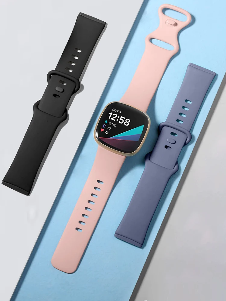 

Ремешок для умных часов Fitbit Versa 3 4 Sense 2, сменный силиконовый спортивный браслет для смарт-часов Fitbit Versa 3