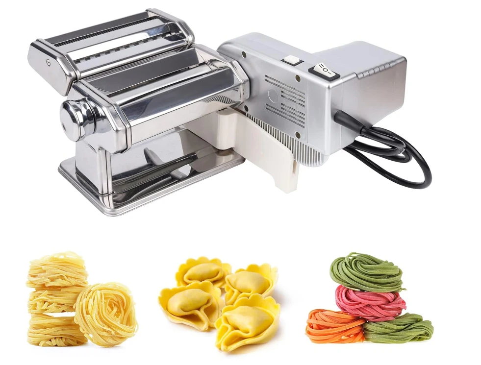 Electric Ravioli Pasta Maker with Motor Automatic Pasta Machine with Hand Crank and Multifunctional Rollers
Electric Ravioli Pasta Maker with Motor Automatic Pasta Machine with Hand Crank and Multifunctional Rollers