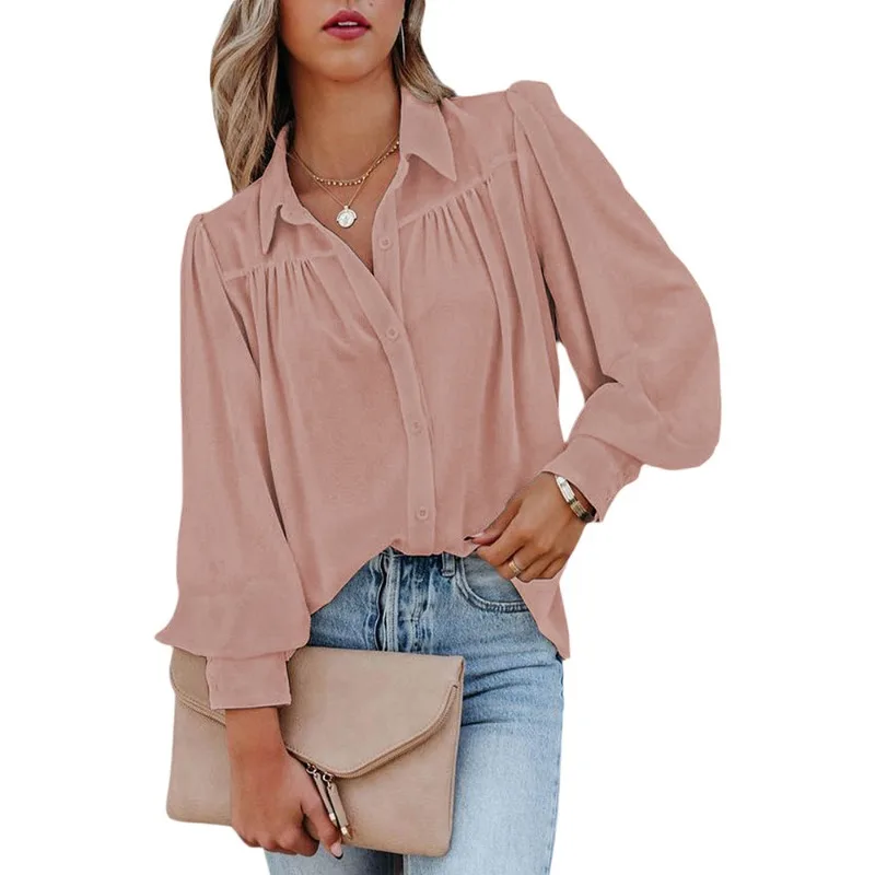Spring and Autumn Women's Polo Button Patchwork Solid Folds Loose Cardigan Fashion Casual Elegant Commuter Long Sleeve Tops
Spring and Autumn Women's Polo Button Patchwork Solid Folds Loose Cardigan Fashion Casual Elegant Commuter Long Sleeve Tops