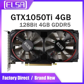 ELSA PC 게이머용 오리지널 그래픽 카드, GTX 1050Ti GDDR5 4GB 비디오 카드, GPU GTX 1050 TI 128 비트 HDMI DP DVI, 신제품
