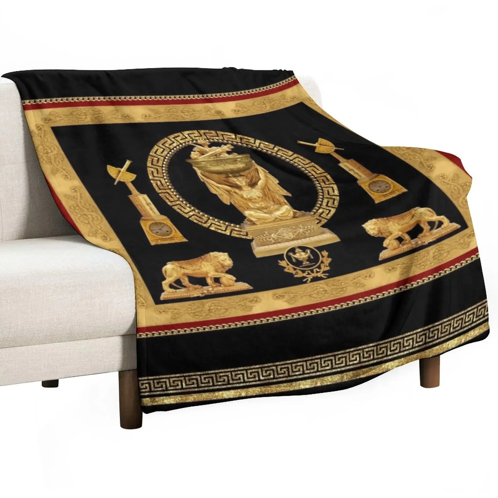 gold baroque woman figure pattern. Stylish pattern designed with lions, chains. Throw Blanket Blanket Fluffy For Sofa sofa
gold baroque woman figure pattern. Stylish pattern designed with lions, chains. Throw Blanket Blanket Fluffy For Sofa sofa