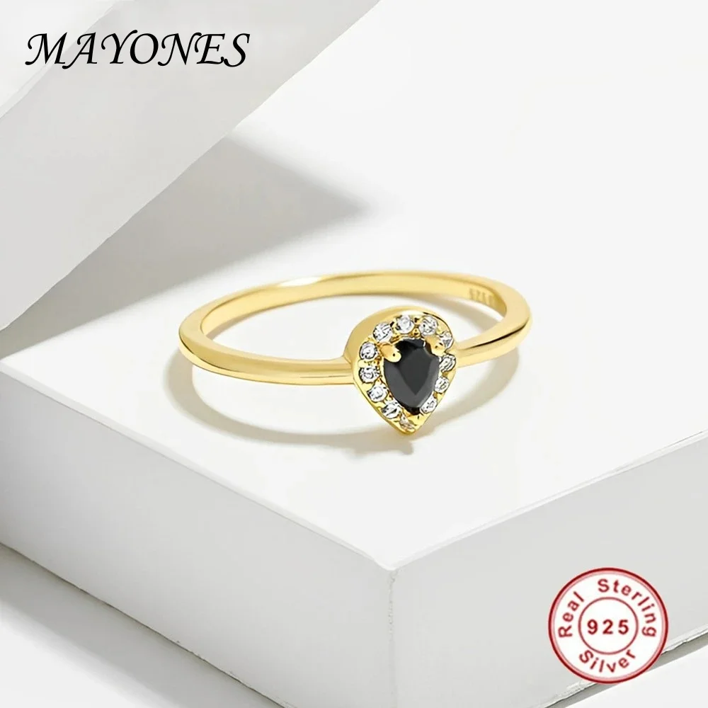 MAYONES 925 Серебряное винтажное простое черное циркониевое Золотое кольцо на палец в форме капли воды для женщин и девушек модные ювелирные изделия в подарок
MAYONES 925 Серебряное винтажное простое черное циркониевое Золотое кольцо на палец в форме капли воды для женщин и девушек модные ювелирные изделия в подарок