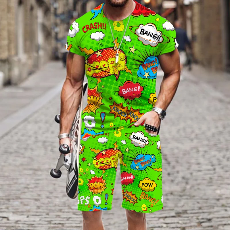 Men's T-shirt Shorts Set Beach Boom Outfit Fashion Hot Tops Sportswear Casual O Neck Tracksuit Spring Autumn Short Sleeve Funny
Men's T-shirt Shorts Set Beach Boom Outfit Fashion Hot Tops Sportswear Casual O Neck Tracksuit Spring Autumn Short Sleeve Funny
