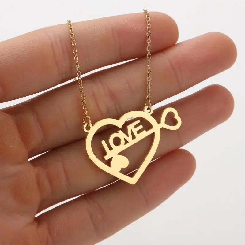 10PCS Hollow Heart Key Shape Necklaces with Love Letter Word Stainless Steel Charm Chain Choker Jewelry Pendant for Women Female
10PCS Hollow Heart Key Shape Necklaces with Love Letter Word Stainless Steel Charm Chain Choker Jewelry Pendant for Women Female