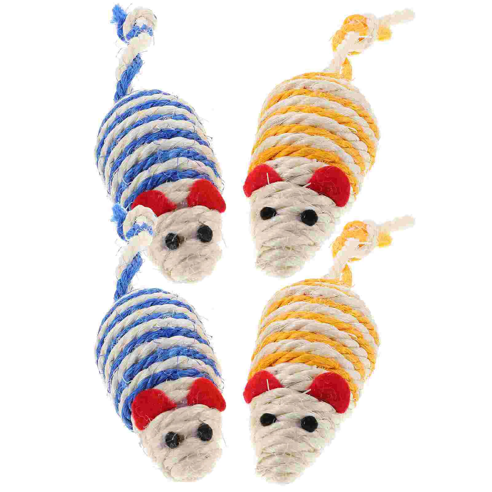 4Pcs Mice Cat Toys Sisal Mouse Cat Toy Interactive Cat Toy Pet Playing Toy for Kitten Training
4Pcs Mice Cat Toys Sisal Mouse Cat Toy Interactive Cat Toy Pet Playing Toy for Kitten Training