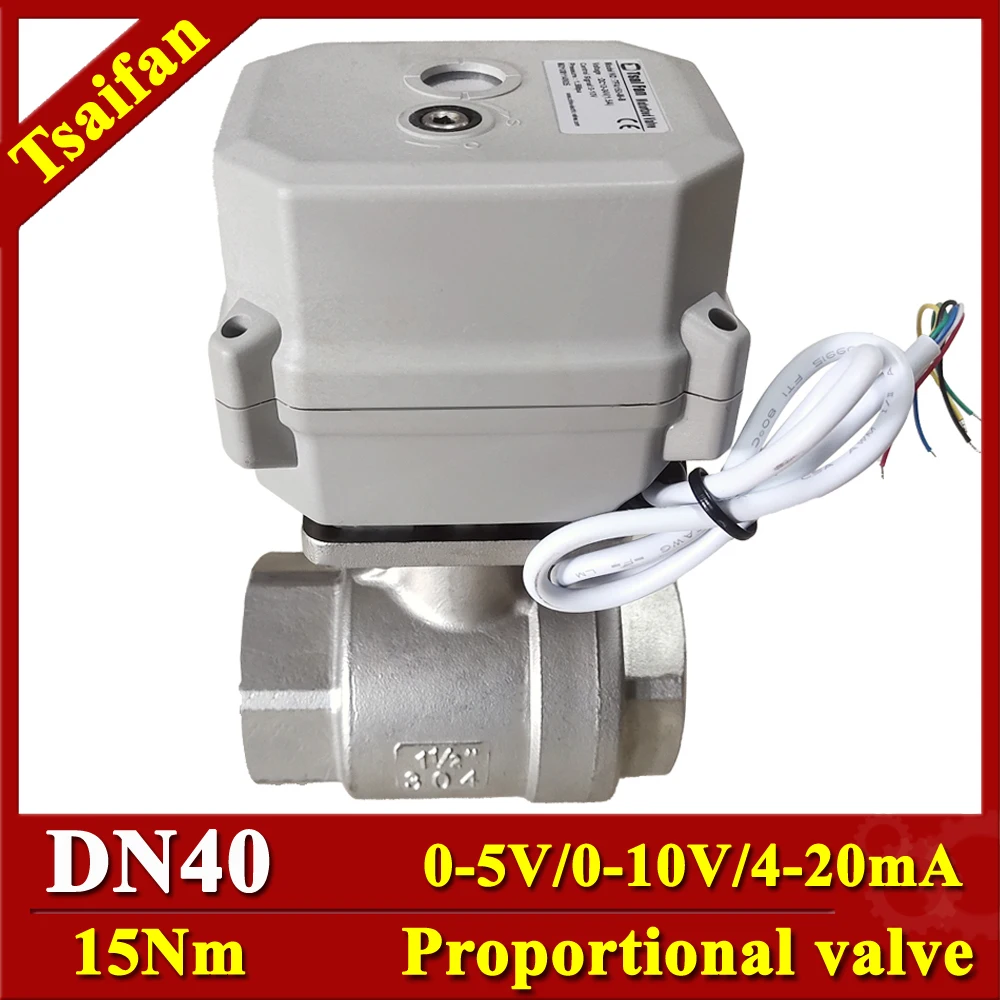 Taifan 1-1/2" SS304 15Nm Graduating Valve DN40 Governing Valve Analog 0-10V or 4-20mA Accommodation For Water Flow adjustment
Taifan 1-1/2" SS304 15Nm Graduating Valve DN40 Governing Valve Analog 0-10V or 4-20mA Accommodation For Water Flow adjustment