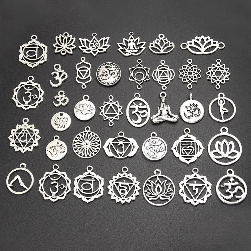 30pcs Random Mix Silver Color OM/OHM/3D Sign Charms Yoga Lotus Pendant For DIY Handmade Jewelry Making Accessories
30pcs Random Mix Silver Color OM/OHM/3D Sign Charms Yoga Lotus Pendant For DIY Handmade Jewelry Making Accessories