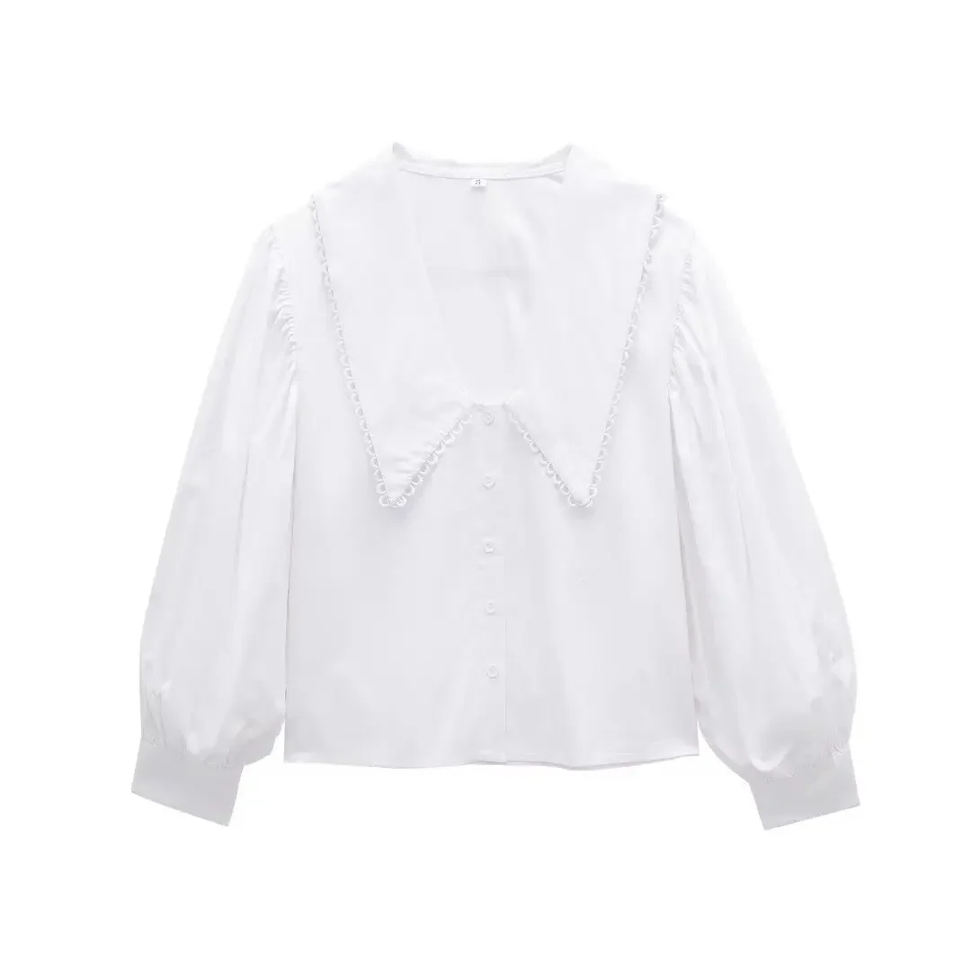 Women's 2024 New Fashion Doll Neck Casual White Poplin Women's Shirt Retro Long sleeved Button up Women's Shirt Chic Top
Women's 2024 New Fashion Doll Neck Casual White Poplin Women's Shirt Retro Long sleeved Button up Women's Shirt Chic Top