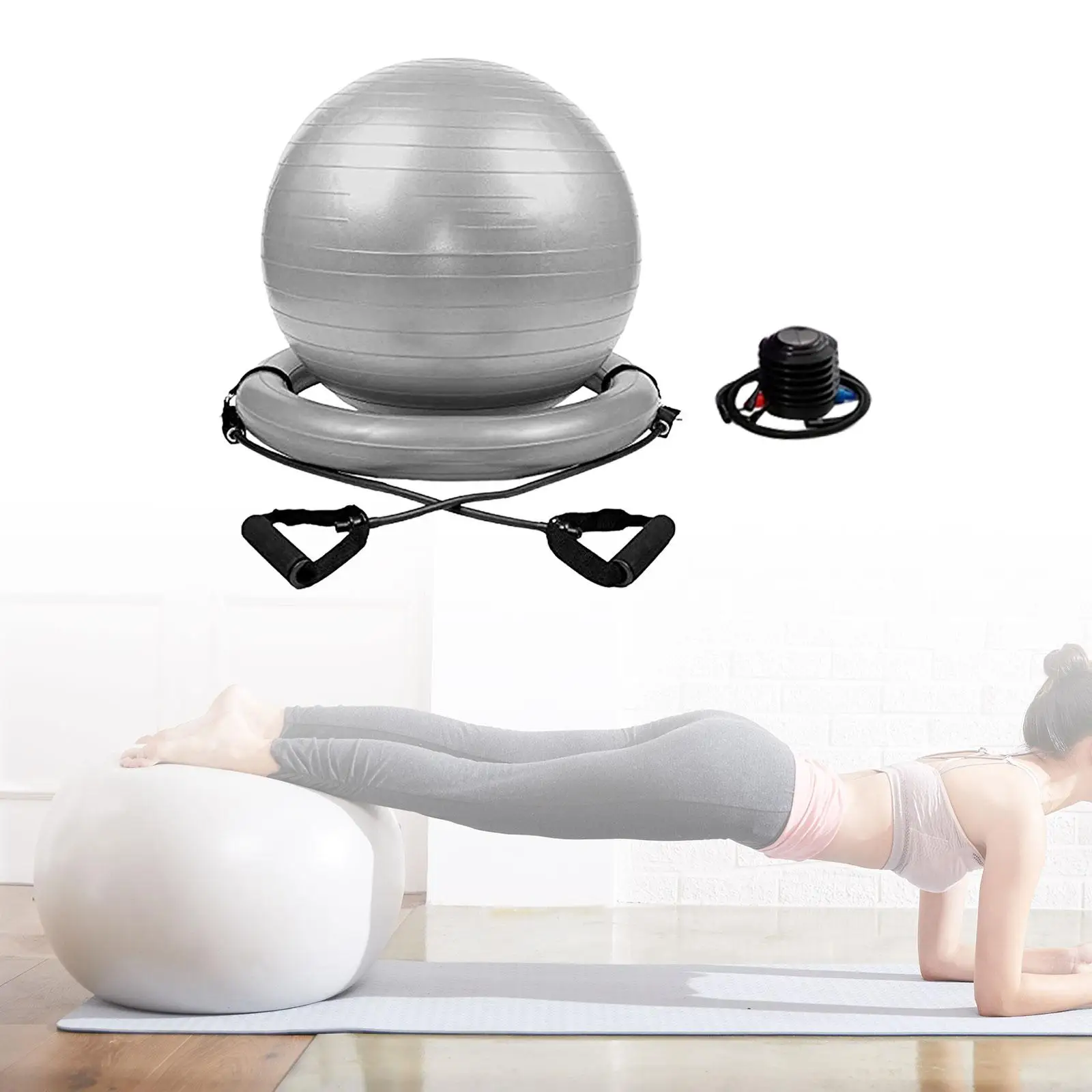 Yoga Ball Chair Kit with Stability Base for Indoor Outdoor Home Gym Training
Yoga Ball Chair Kit with Stability Base for Indoor Outdoor Home Gym Training