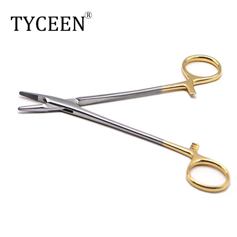 

Dental Needle Holder Pliers with TC Head 12.5cm Length German Reusable Stainless Steel Orthodontic Forceps Surgical Instrument