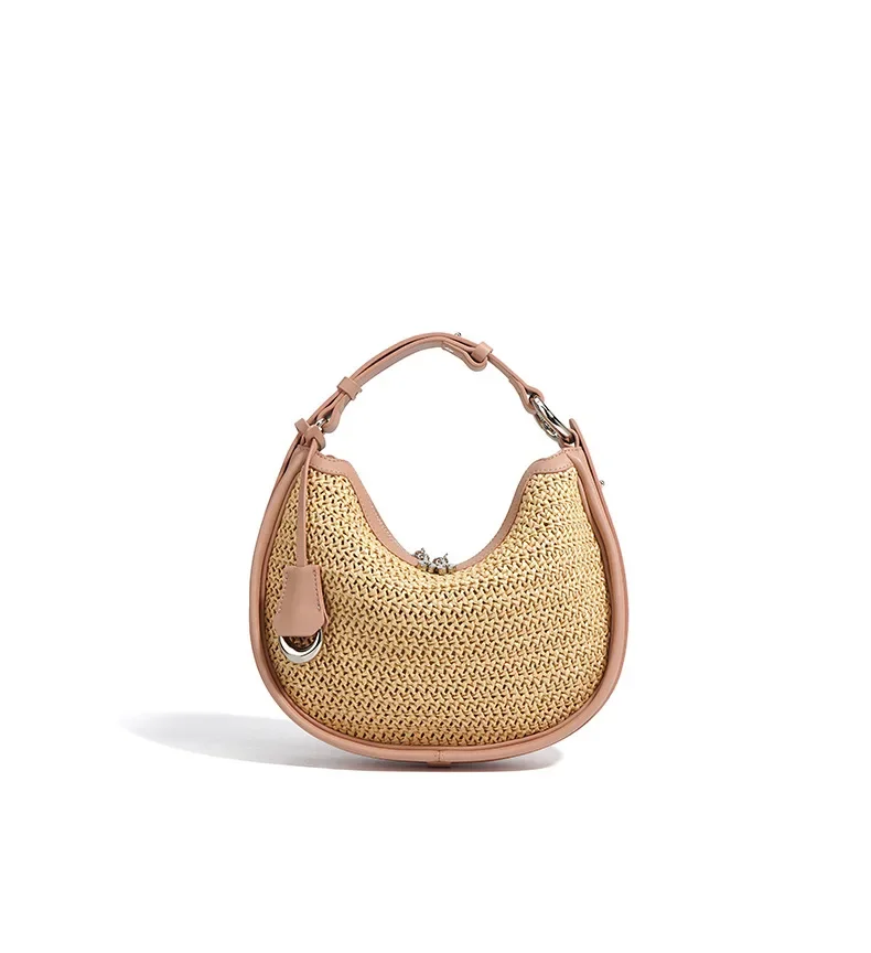 Raffia Leather Moon Bag - 2025 Crescent Tote 19 S017013ddc7334b50946a55adc2e6b9c8v
