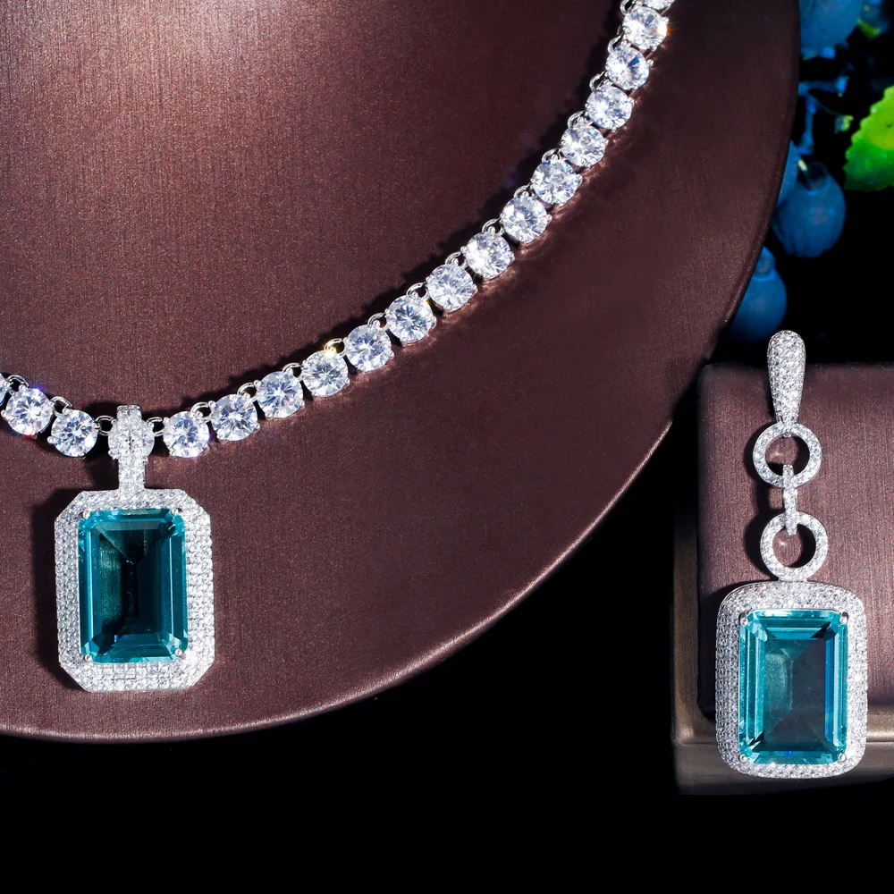 Fashion Light Blue Cubic Zirconia Long Big Rectangle Dangle Earrings and Necklace Set for Women Party Jewelry 6 Mallzona S01712b1eb6834ba2b784498f14702ff02 Fashion Light Blue Cubic Zirconia Long Big Rectangle Dangle Earrings and Necklace Set for Women Party Jewelry Mallzona