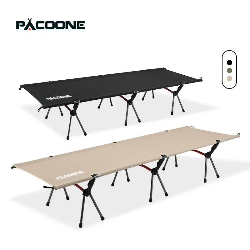 

PACOONE Camping Cot Folding Camping Bed Portable Outdoor Bed Comfortable Sleeping Cots for Adults & Kids Camping, Travel, RV