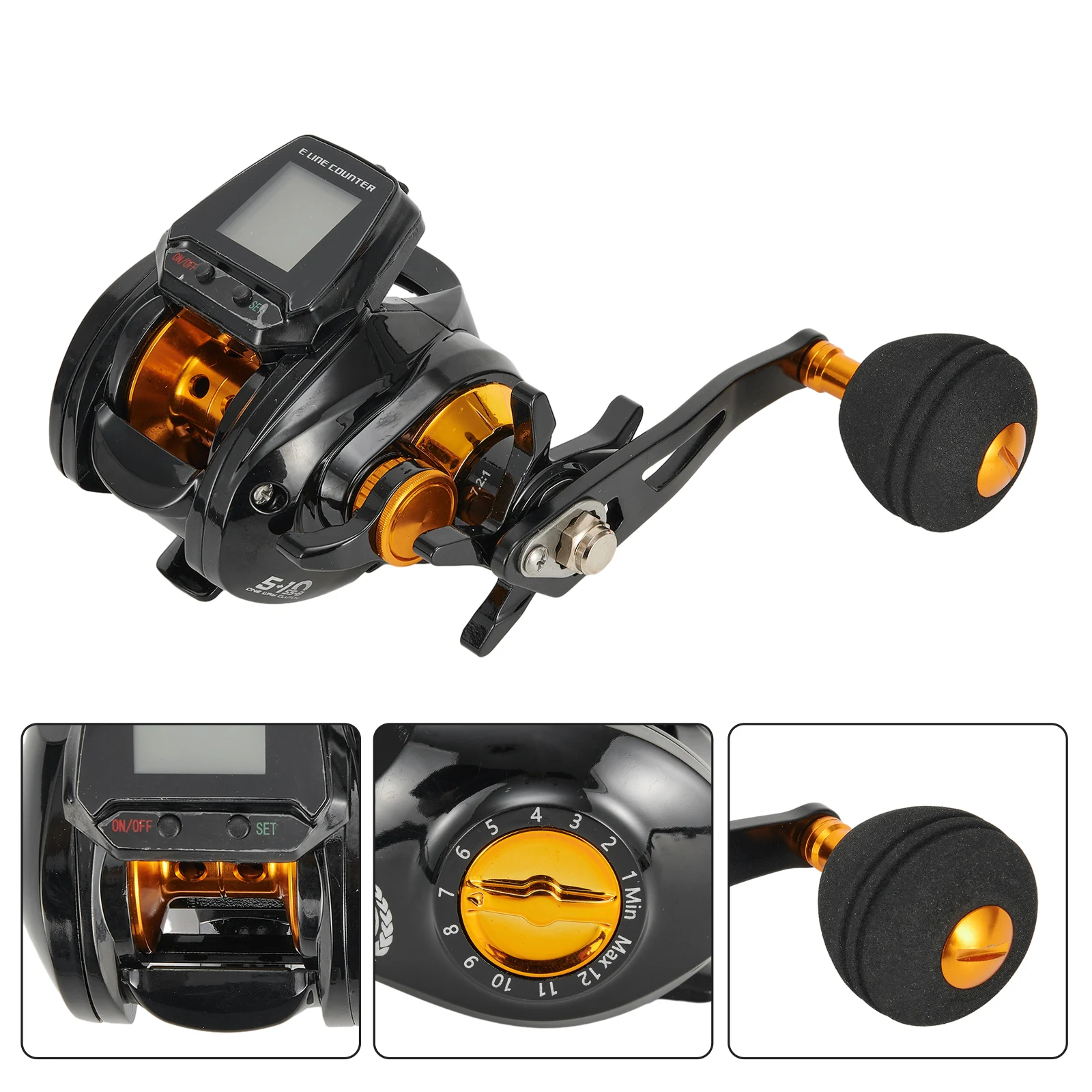 Digital Fishing Reel with Magnetic Brake System and 5+1 Stainless Steel Ball Bearings Best for Rafting & Baitcasting Fishing
Digital Fishing Reel with Magnetic Brake System and 5+1 Stainless Steel Ball Bearings Best for Rafting & Baitcasting Fishing