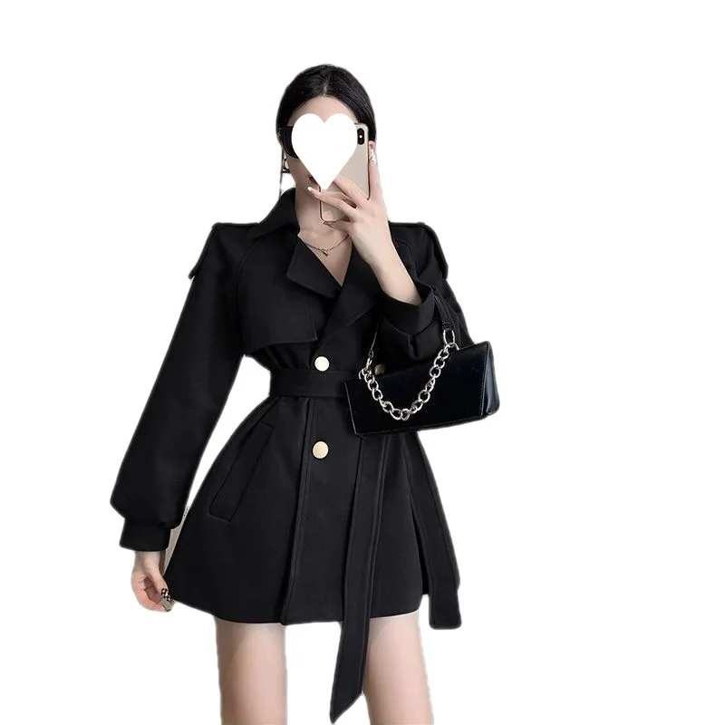 Small 2022 New Spring And Autumn Balloon Sleeves Appear Thin Tie-Up Woolen Cropped Trench Coat Ladies
Small 2022 New Spring And Autumn Balloon Sleeves Appear Thin Tie-Up Woolen Cropped Trench Coat Ladies