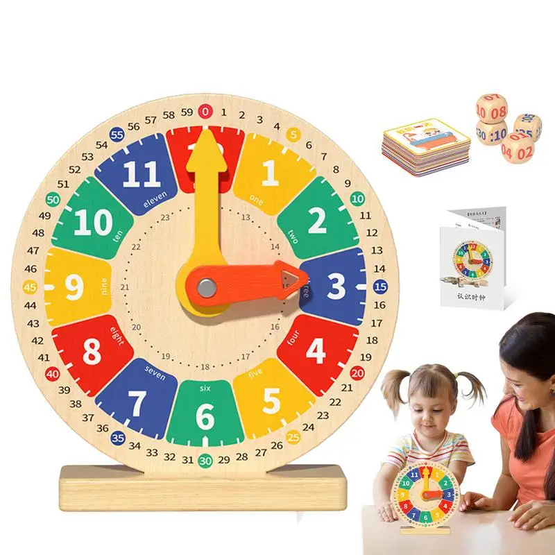 

Детские часы для обучения, многофункциональные деревянные игрушки, часы, настольные украшения, часы, учебные пособия, забавная развивающая игрушка для классных комнат